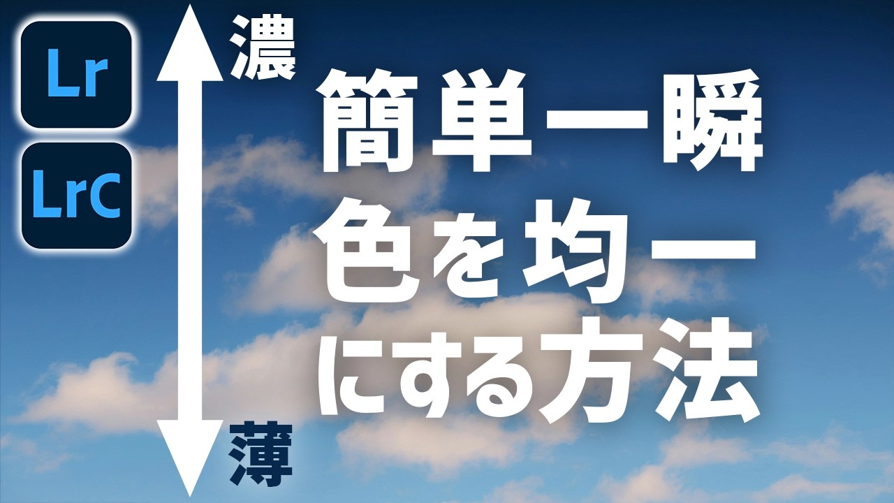 【Lightroom Classic講座】簡単に色味を均一にする・くっきり分ける方法