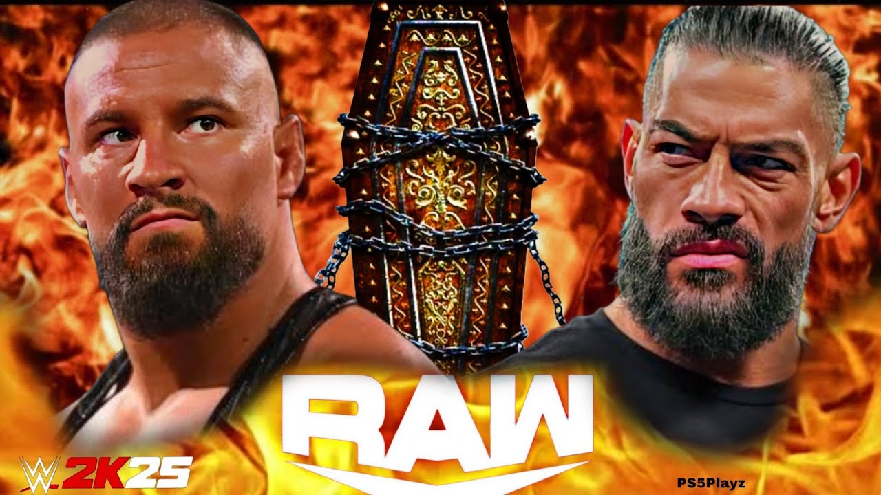 Roman Reigns vs Bron Breakker Wwe Raw 10 Jan 2026 Casket WWE2k25 - PS5 4K Game Play