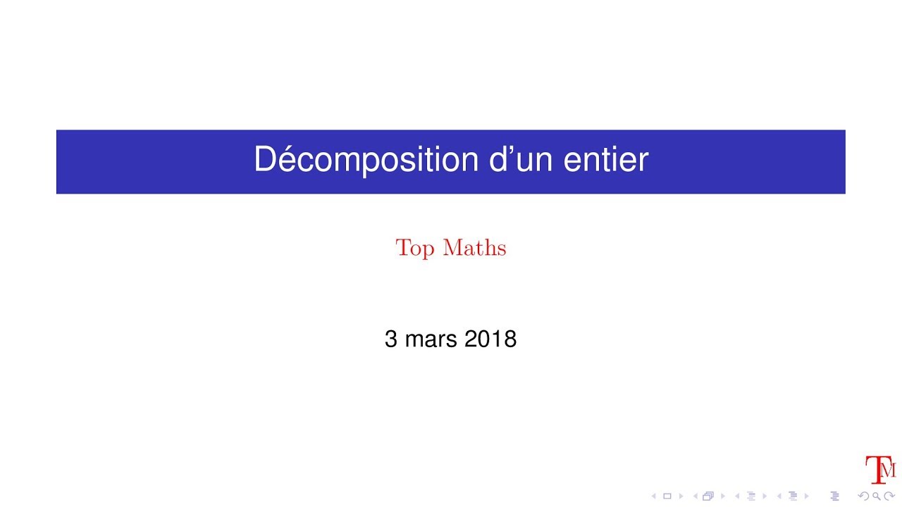 Decompositions d'un entier