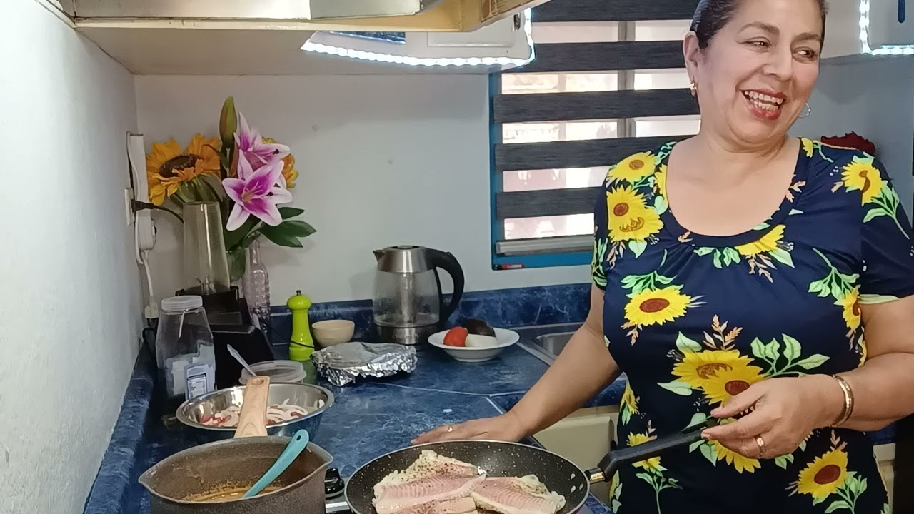 Ricas tilapia con ensalada 🐬💐