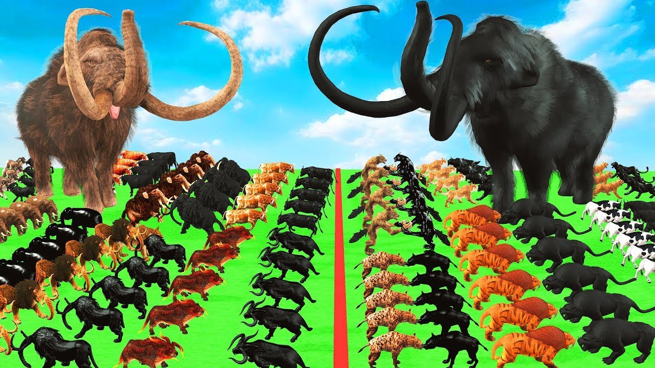 Prehistoric Animals Epic Battle Shadow Animals vs Real Life Mammals Animal Revolt Battle Simulator