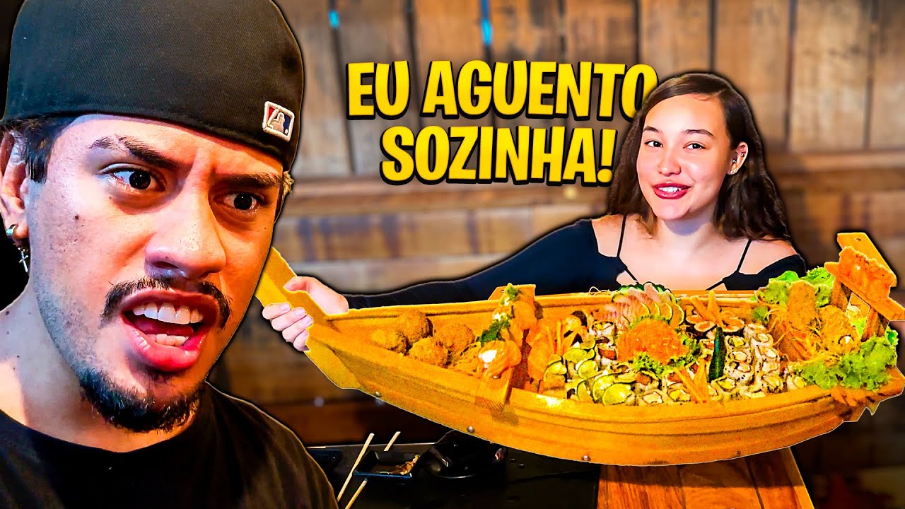 ELA COMEU ESSA BARCA GIGANTESCA DE SUSHI SOZINHA E PASSOU MUITO MAL!