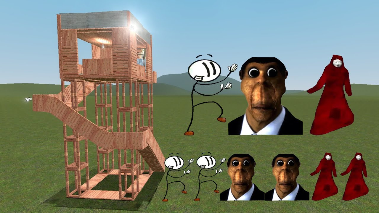 Генри Стикмин, Обунга и он же Манто Nextbot против Башен в Garry's Mod