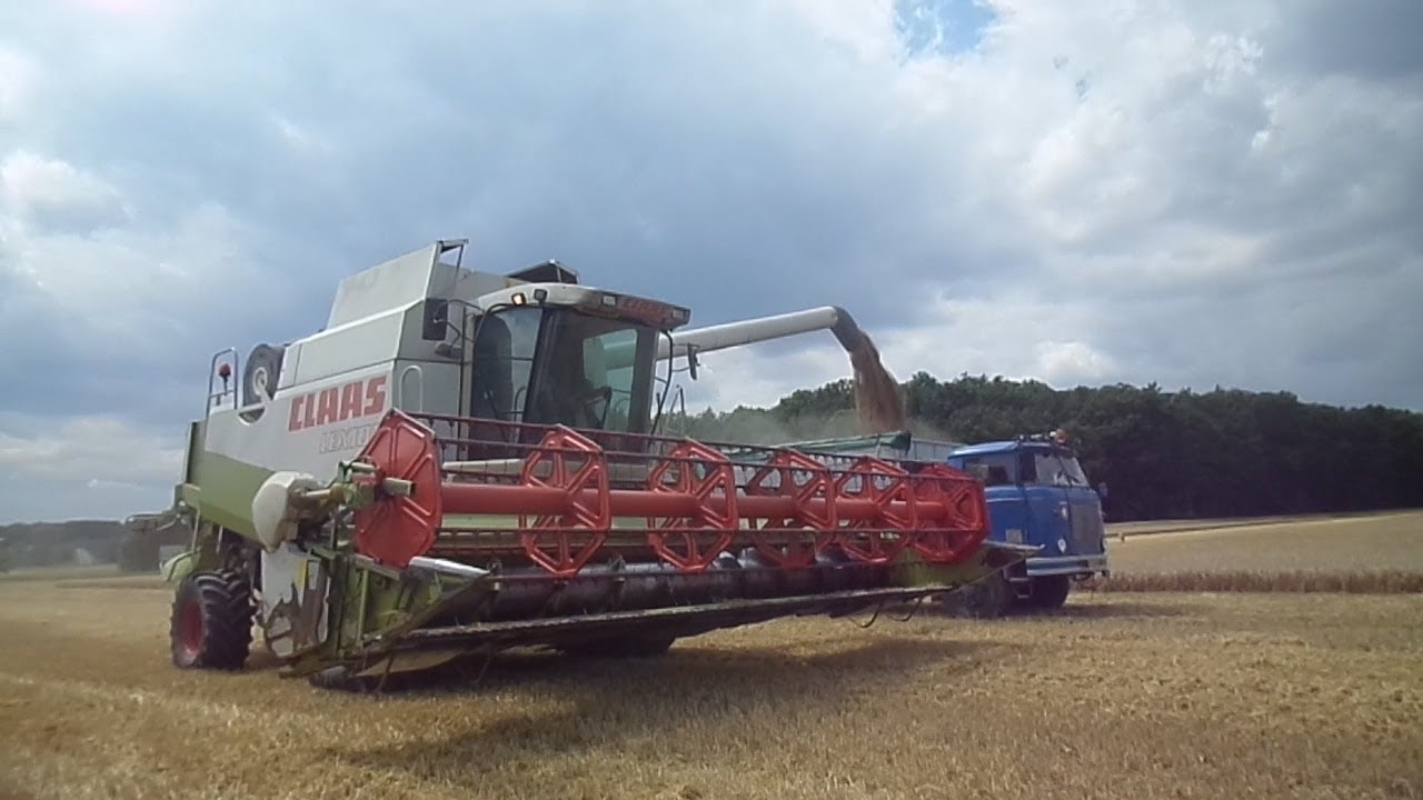 Sklizeň ozimého ječmene 2017 - Claas Lexion 550, 480 ,460
