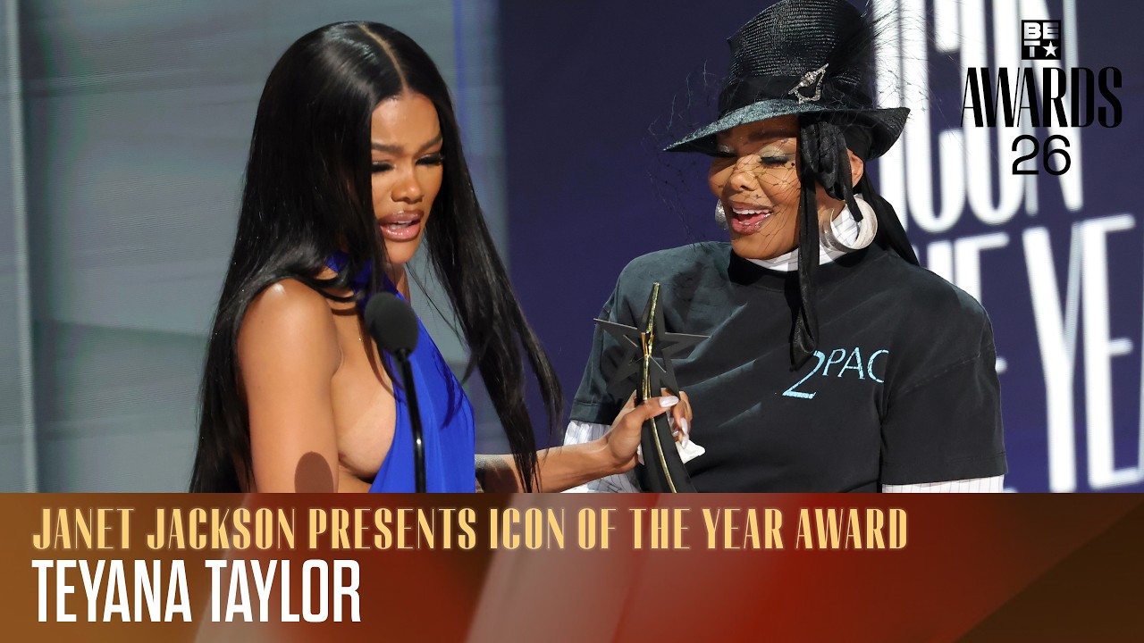 Janet Jackson Honors Teyana Taylor With the Icon of the Year Award | BET Awards '26