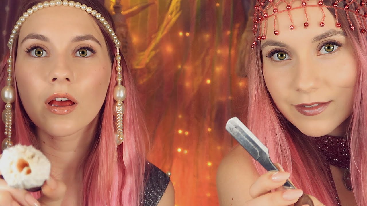 ASMR Twins Shaving is back! ♣️ Luxury facial treatment & Spa ♠️♦️DOUBLE  tingles for BEST Majesty