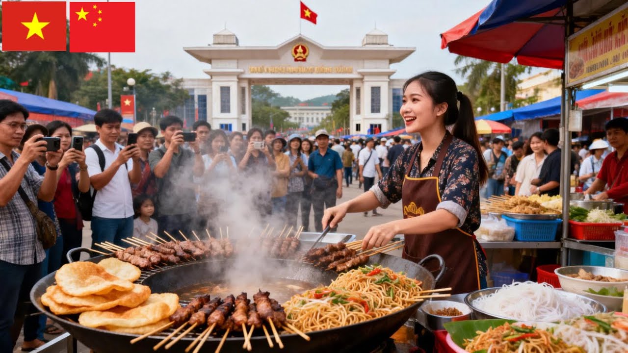 Morning Market on the Vietnam-China Border: A Bustling Life with Many Delicious and Appealing Dishes