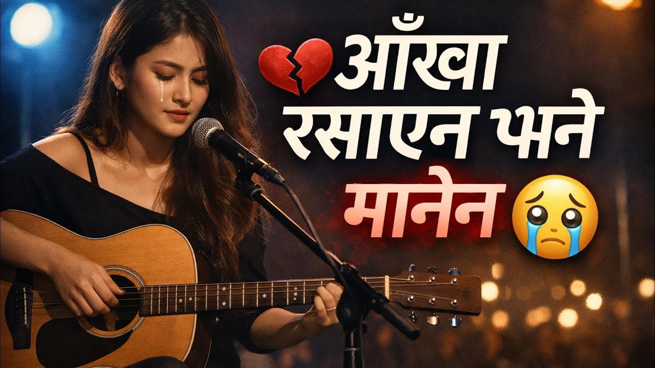 आँखा रसाएन भने मानेन 💔 | Girl With Guitar | Heart Touching Nepali Song