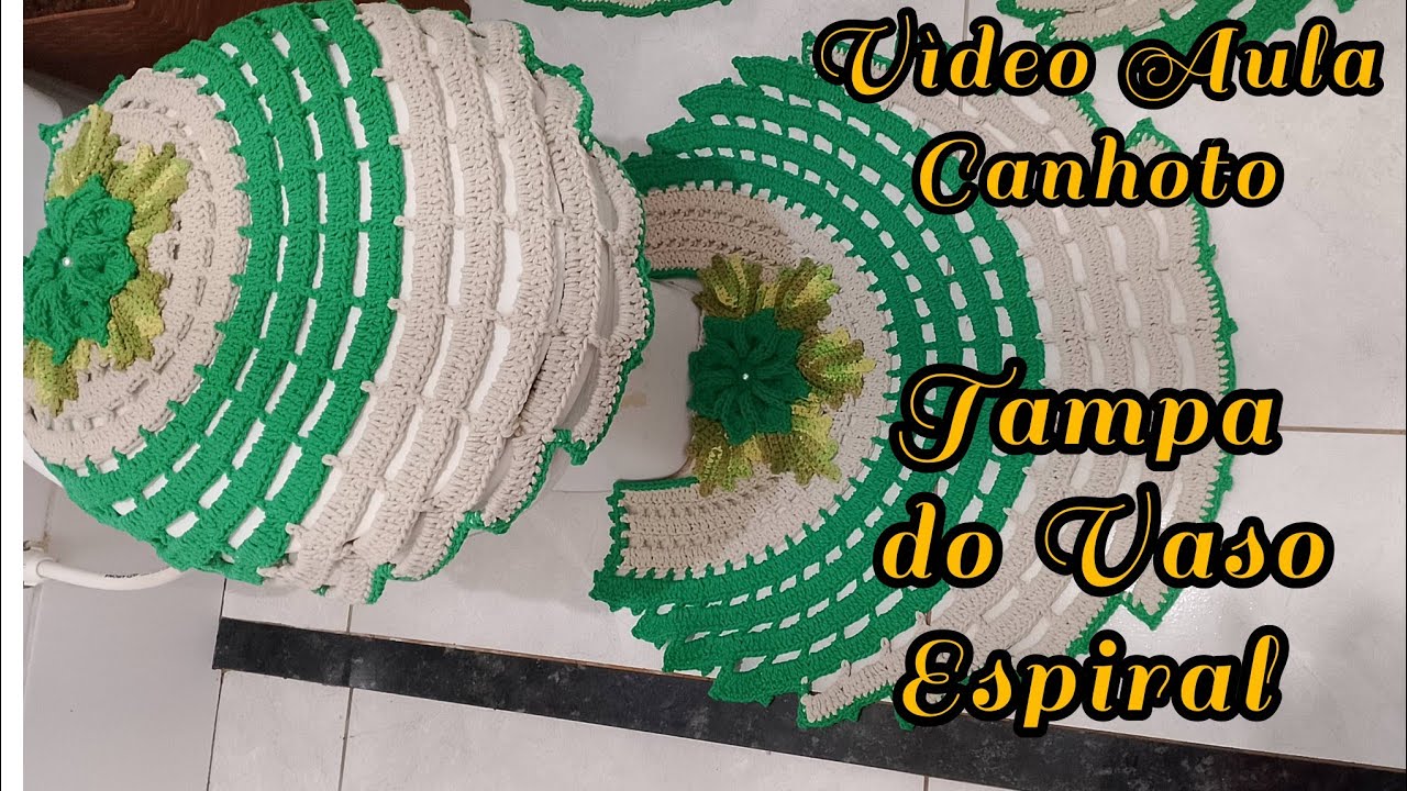 PASSO A PASSO CAPA DO VASO SANITÁRIO EM ESPIRAL VERSÃO CANHOTO -CROCHEPUROLUXO