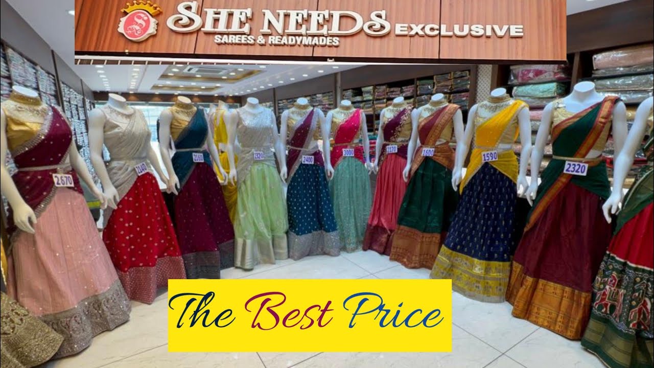 Most trending designer half sarees croptops bridal lehangas with price