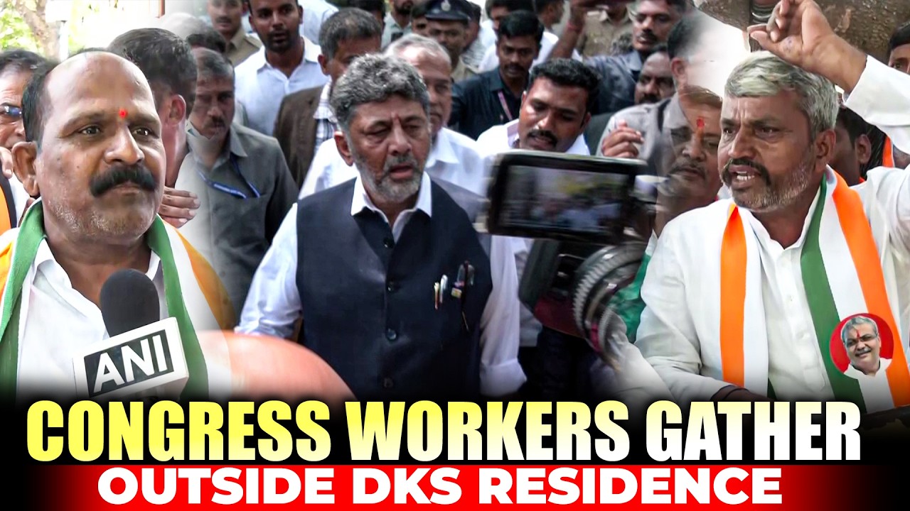 Congress Workers Gather at DK Shivakumar's Residence, Demand Ministerial Berth for Yashavanta Patil