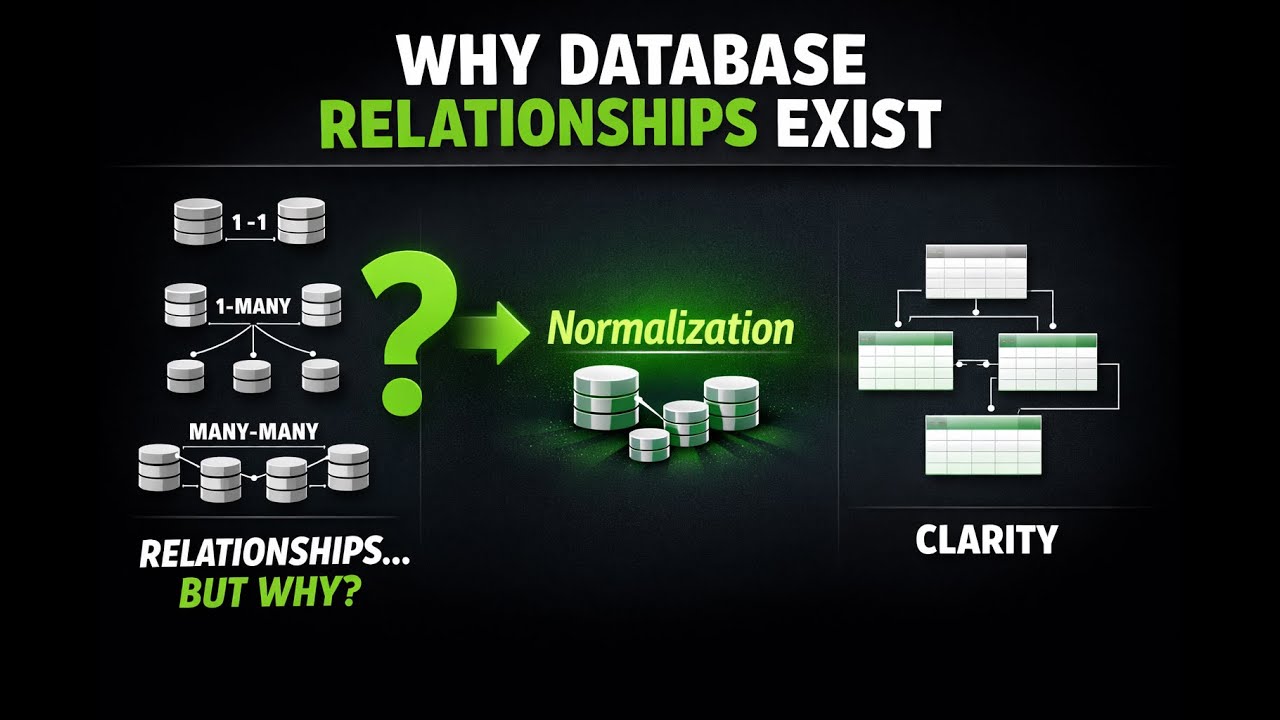Why Database Relationships Exist? | Normalization Explained Simply (1-1, 1-Many, Many-Many)