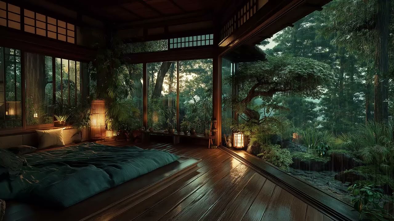 🌧️ Rain Sounds & Soft Piano | 3 Hours Bedroom Window Rain for Meditation Calm Relax Sleep Healing
