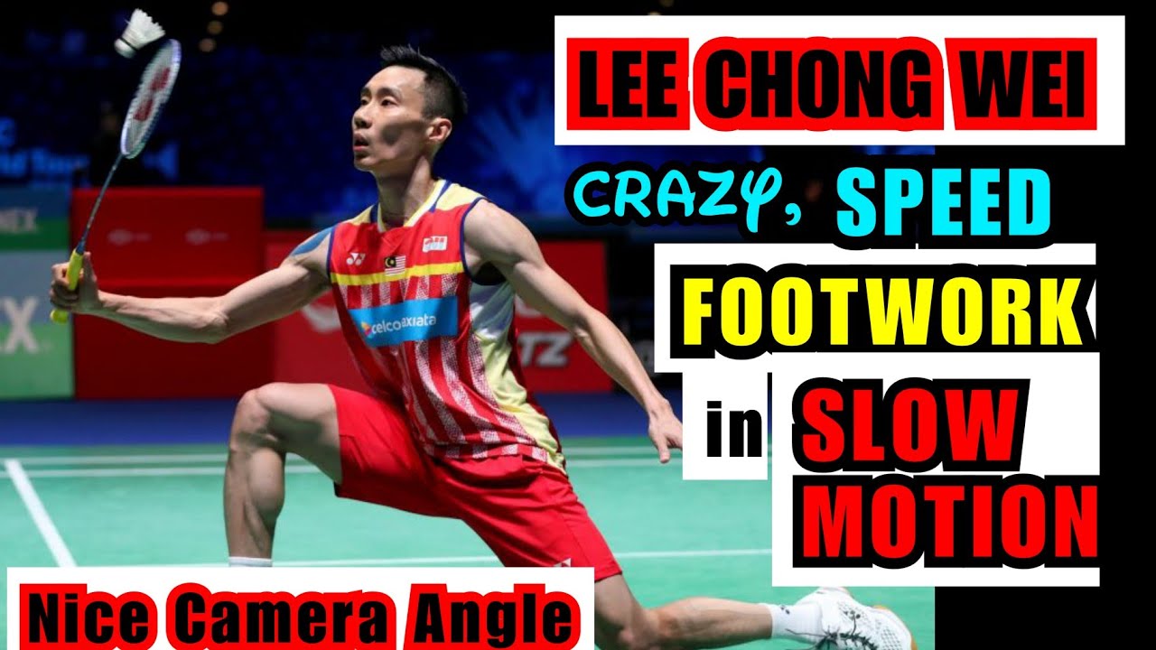 (LEE CHONG WEI) FOOTWORK in SLOW MOTION 🔥😎°°Nice Camera Angle° Badminton Full HD