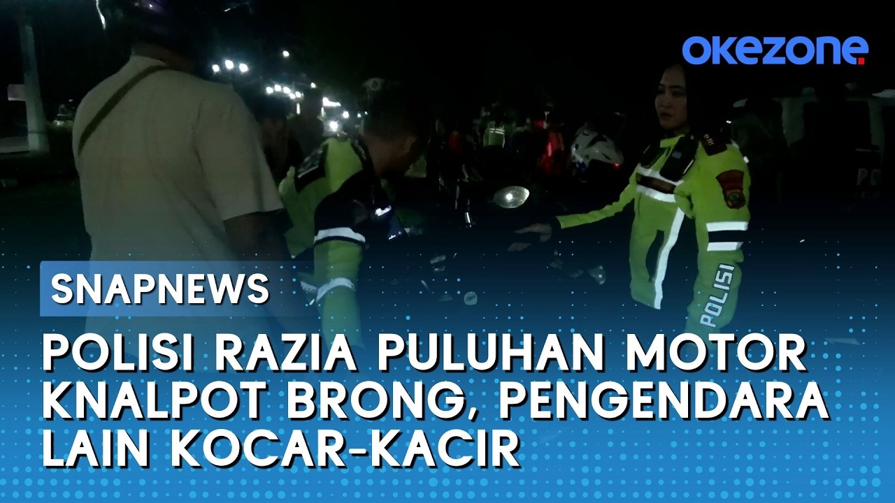 Polisi Razia Puluhan Motor Knalpot Brong, Pengendara Lain Kocar-Kacir