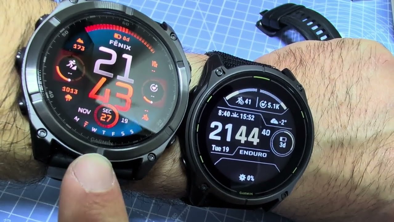 Сравнение дисплеев Garmin Fenix ​​8 AMOLED и MIP