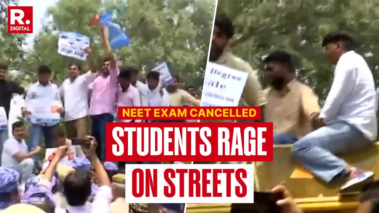 On Camera: Students Protest Against NEET Exam Cancellation Amid Leak Controversy