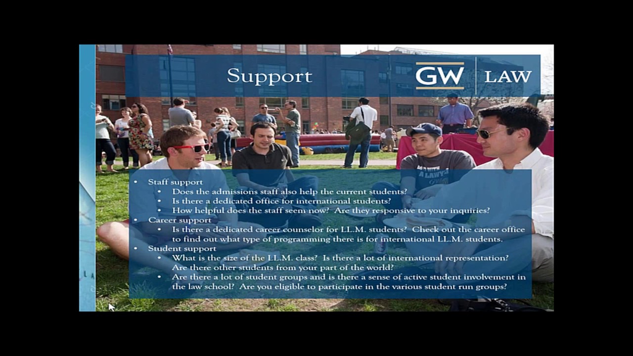 Preparing for an LLM in the U S, perspectives from George Washington University Law School