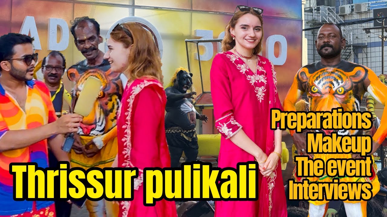 My FIRST Pulikkali Experience in Kerala 🐯✨ | Foreigner in Thrissur