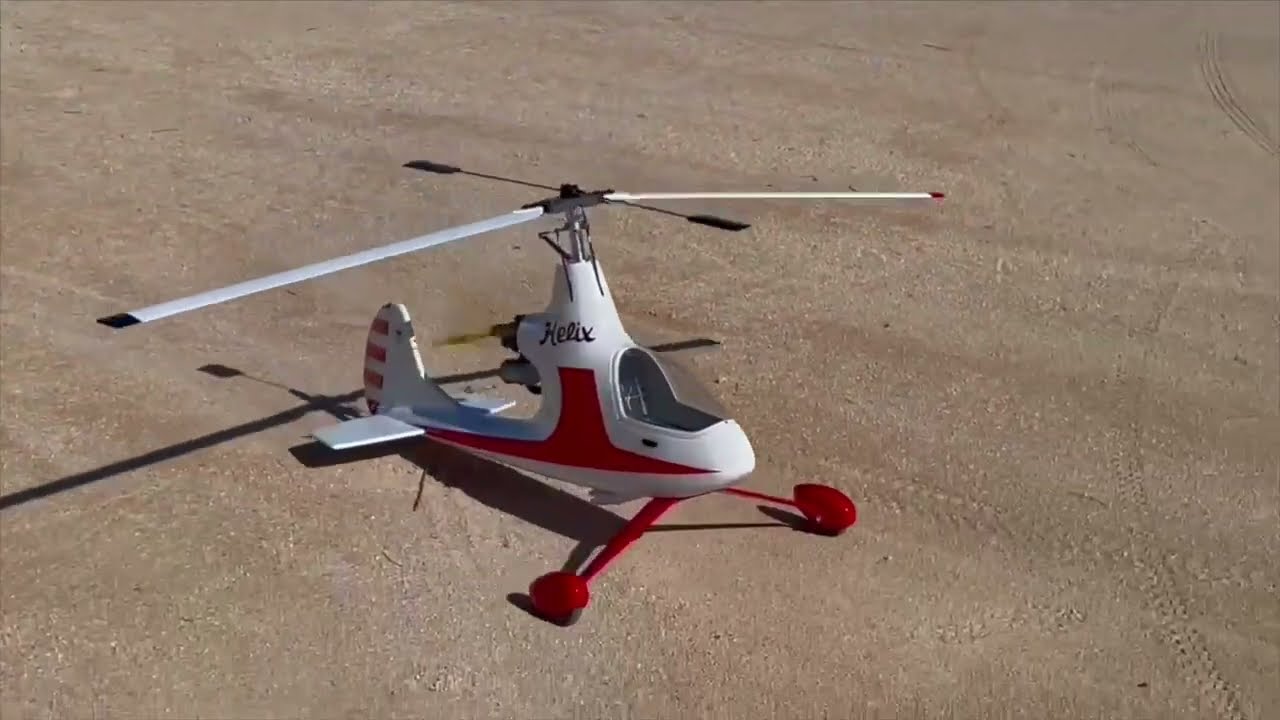 Helix rc autogyro , first flight test.