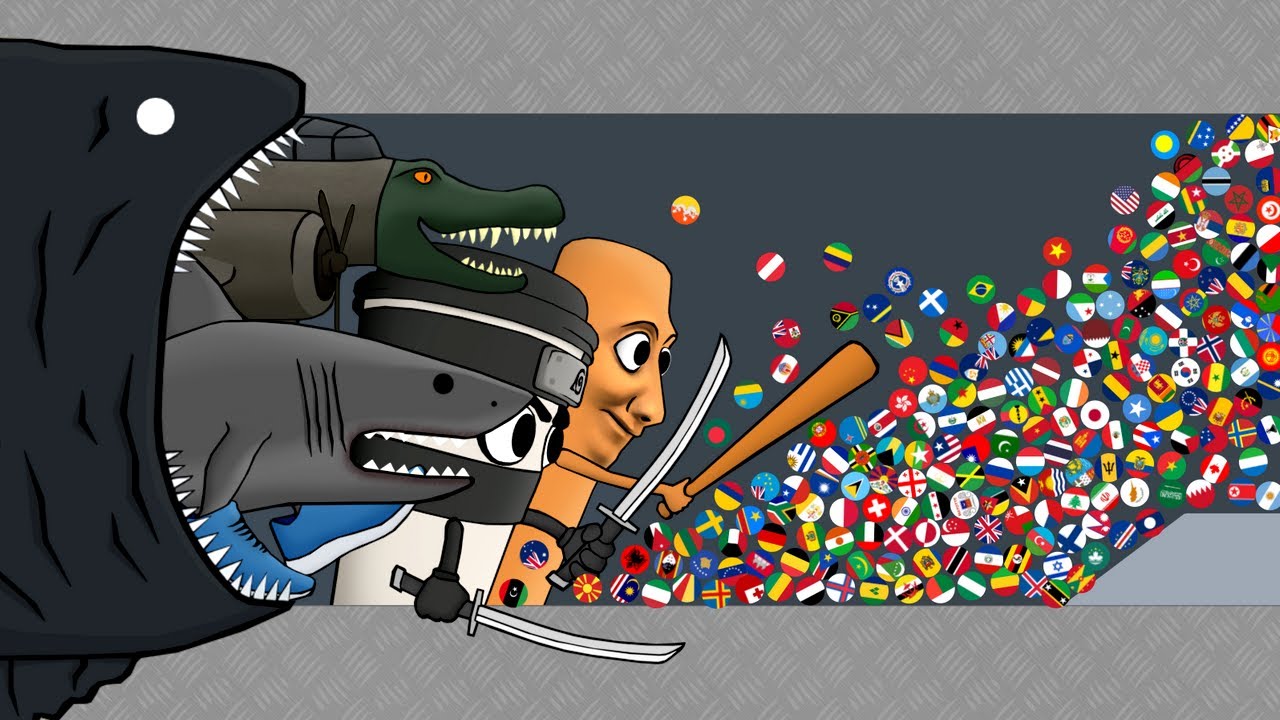 Escape From Italian Brainrot vs Bloop - Marble Race Countries in Algodoo