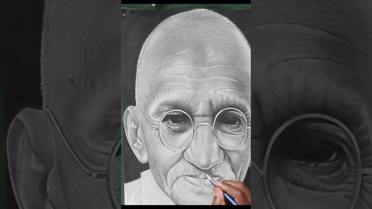 Realistic Beard Shading | Pencil Drawing Techniques mahatma Gandhi 