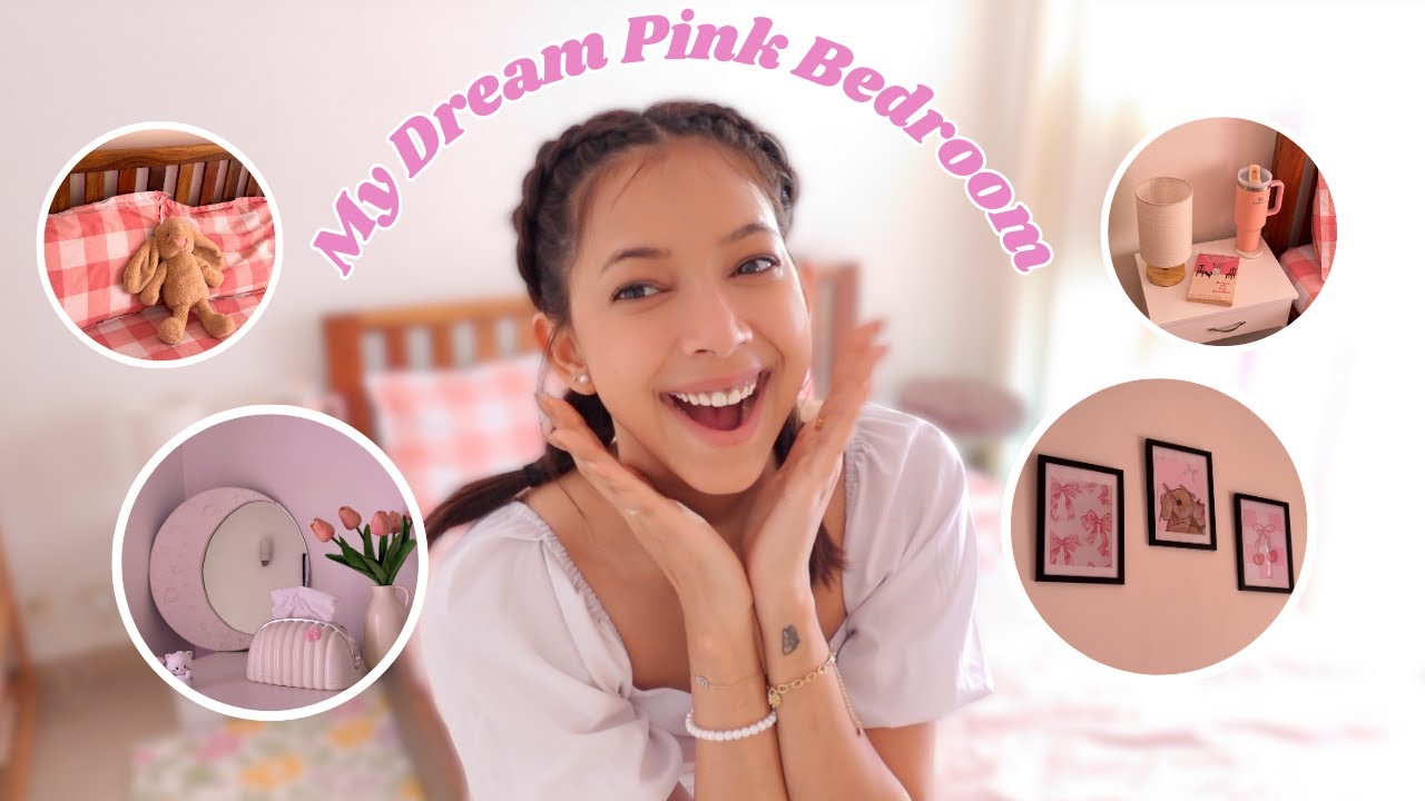 Transforming My Bedroom PINK | Room Makeover | My Bedroom Tour 🎀✨