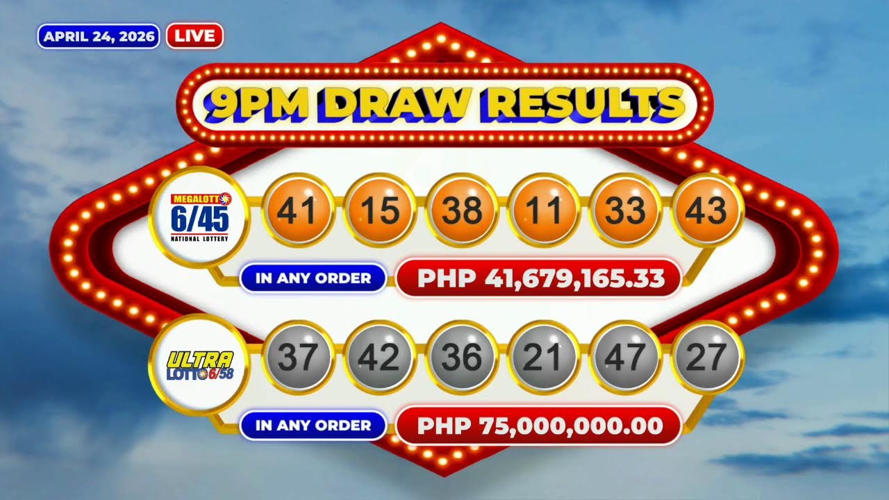 [LIVE] PCSO 9:00 PM Lotto Draw - April 24, 2026