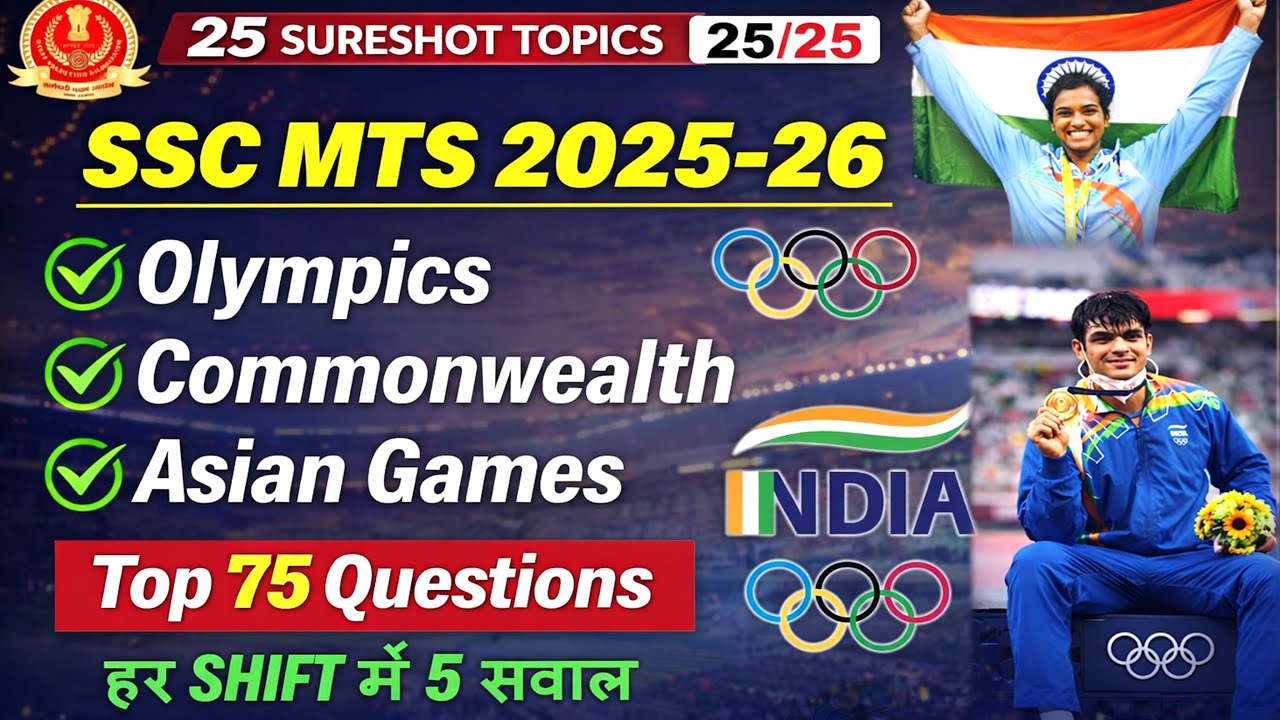 Olympics–Commonwealth–Asian Games | TOP 75 Questions  | अंतिम प्रहार – 25/25 | SSC MTS 2025–26