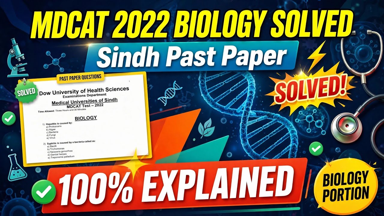  Sindh MDCAT 2022 DUHS past paper complete. Part 1 #mdcat #2026