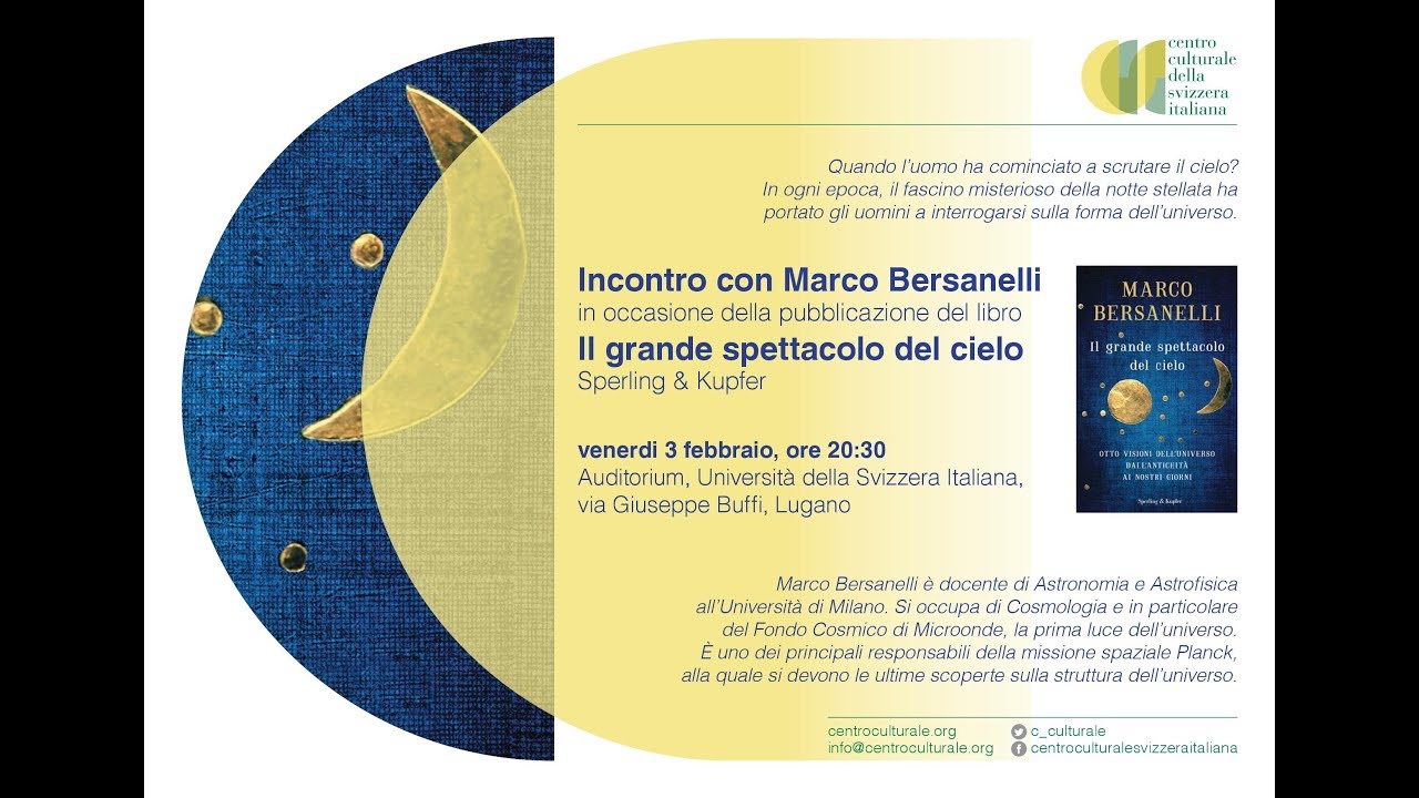 Marco Bersanelli e Il grande spettacolo del cielo a Lugano