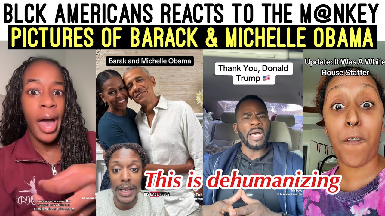 BL🖤CK AMERICANS REACTS 😩 TO THE VIDEOS DEPICTING THE OBAMAS AS MÔNKEYS BY T