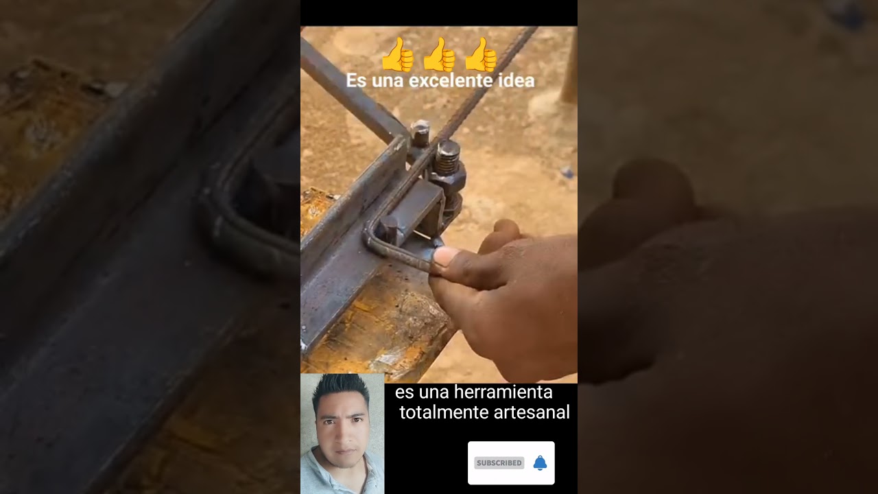mira &eacute;sta excelente herramienta, es una dobladora para hacer estribos, #herreria, #soldadura