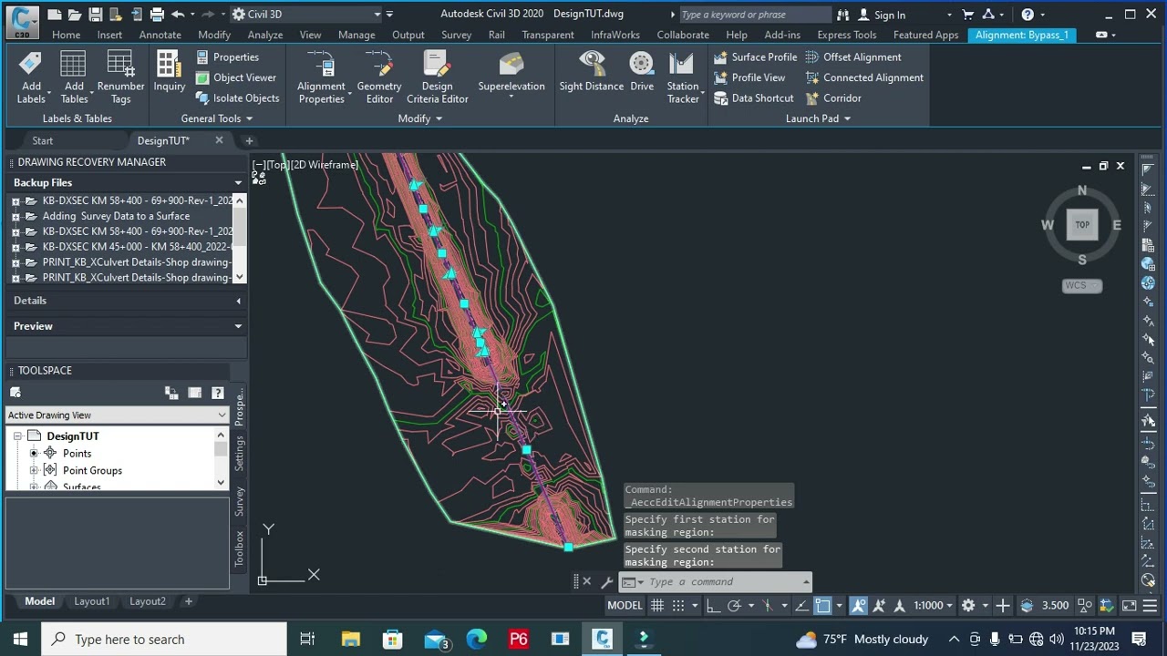 Lec 5  Alignment properties Civil 3D