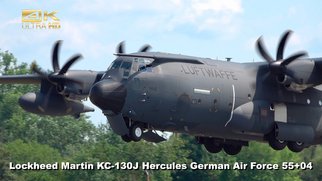 Lockheed Martin KC-130J Hercules German Air Force 55+04 Takeoff Neuburg Airbase ETSN