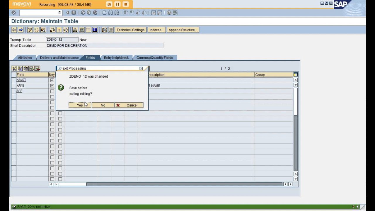 How to create database table in SAP | SAP ABAP