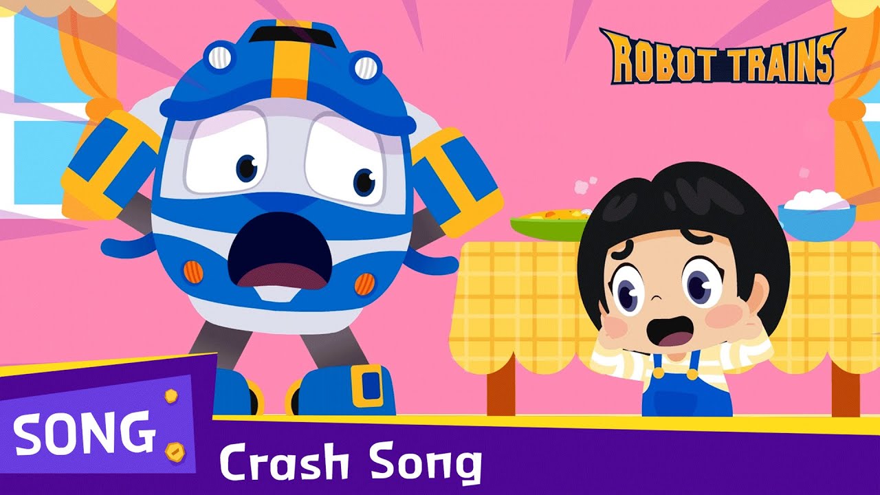 Crash Song | Be careful with glass! | English | Kids song | Baby song | Robot Trains song