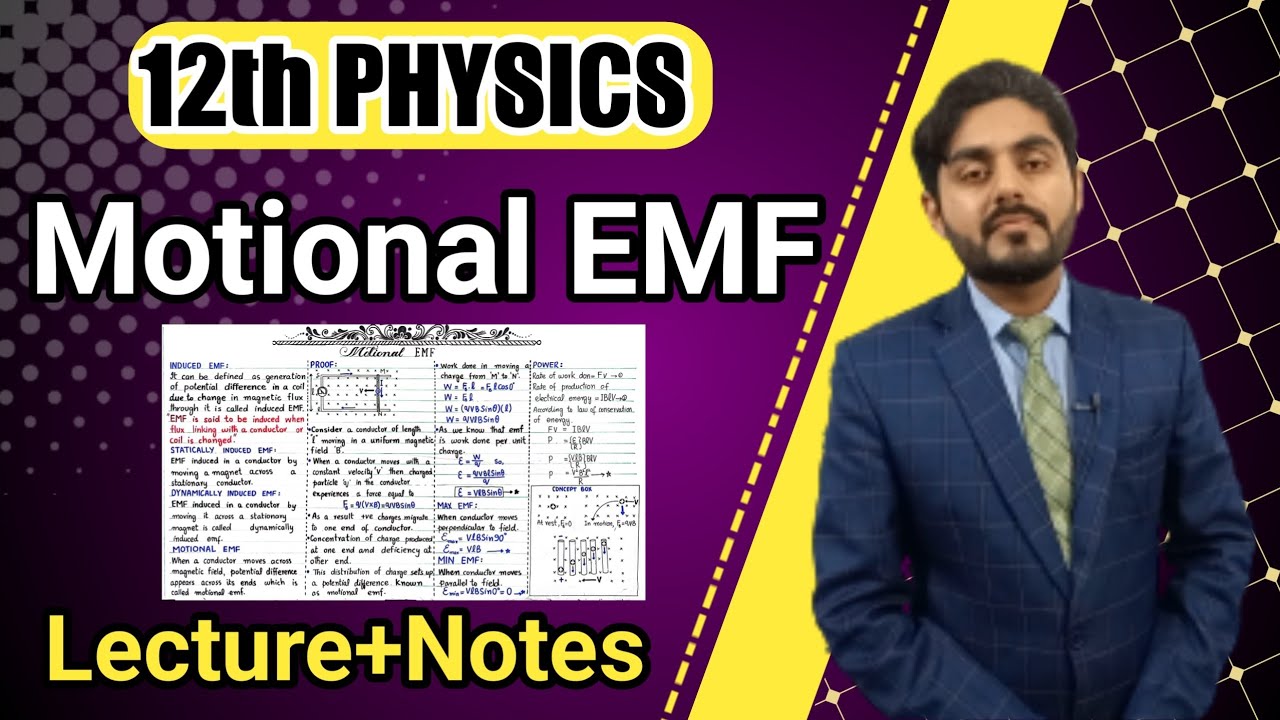 Motional emf class 12 | Dynamically induced emf class 12 | 12th class physics | kpk, punjab, federal