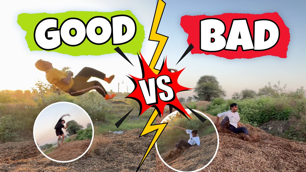 Good VS bad FLIP🔥Fail day- aaj sab stunt me gir rahe hai😂