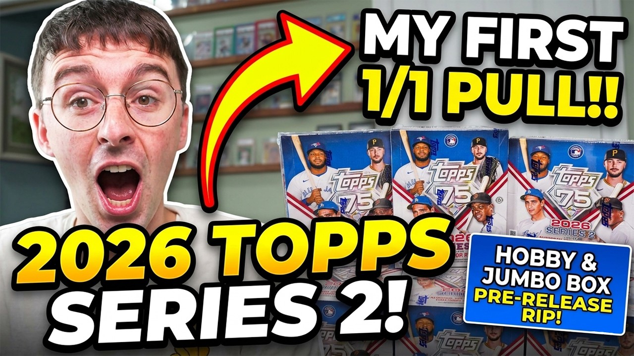 МОЯ ПЕРВАЯ ВЫТЯНУТАЯ КАРТОЧКА 1/1!! Бейсбольная карточка Topps Series 2 2026 года, коллекционная ...