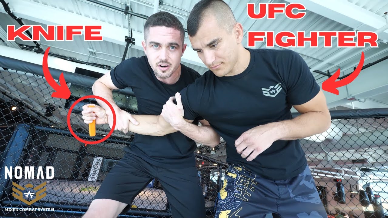I taught a UFC Fighter how to defend a knife attack for USDC!