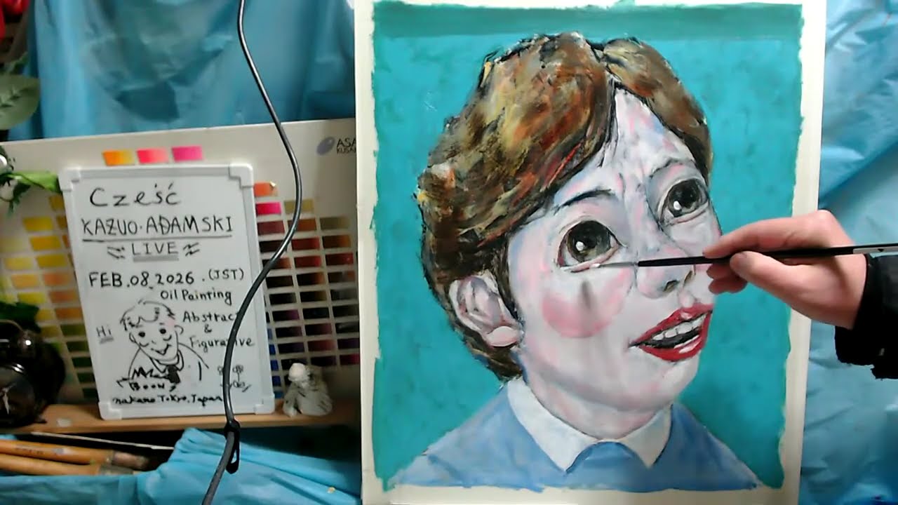 Oil painting  portrait day 3 op1634-3   [LIVE]--  
