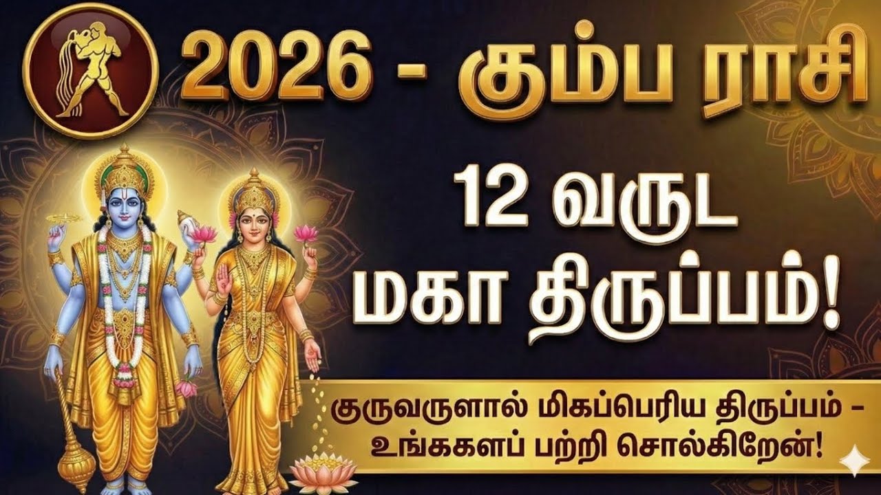 2026 கும்ப ராசி: 12 ஆண்டுகால இருண்ட காலம் முடிவுக்கு வருகிறது! 2026 Guru peyarchi Palan | Kumbham