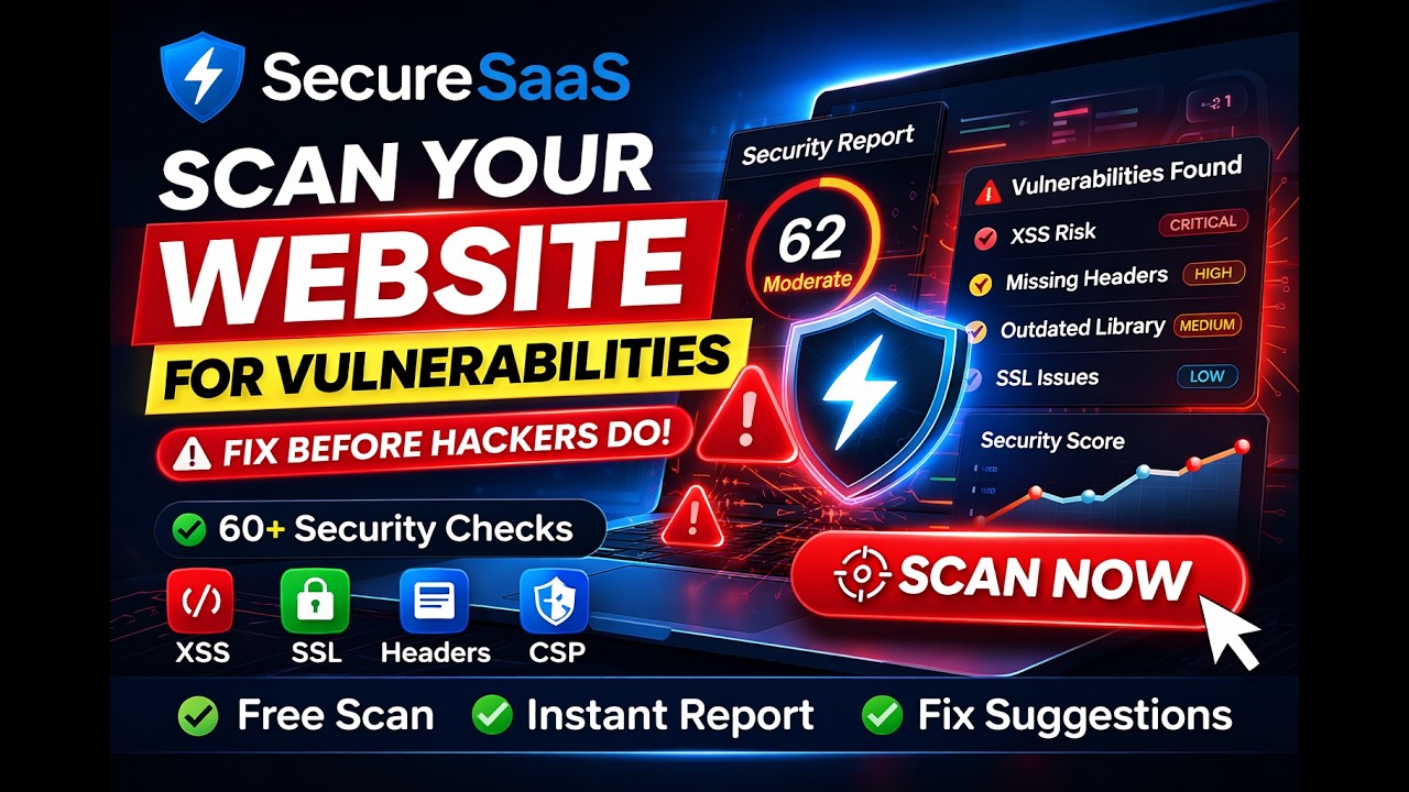SecureSaaS Demo &mdash; Scan Your Website for Security Issues in 30 Seconds