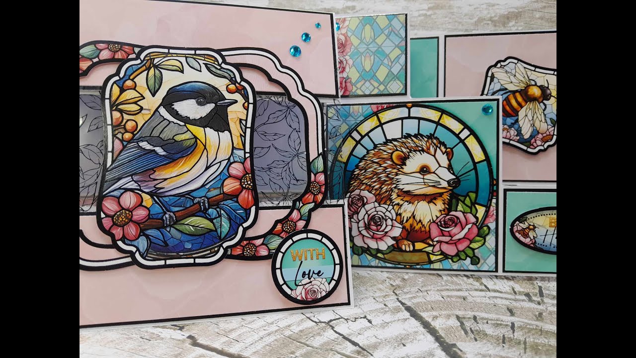 Cardmaking with Hunkydory's Stained Glass Wonderful Wildlife - Garden Friends