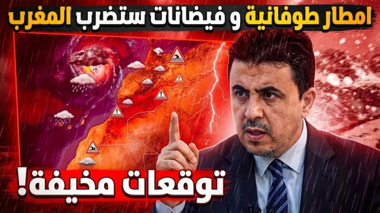 عاجل🚨 أمطار طوفانية تضرب المغرب! ⛈️ امطار تصل الى 100 ملم وعواصف رعدية 😱 طقس المغرب