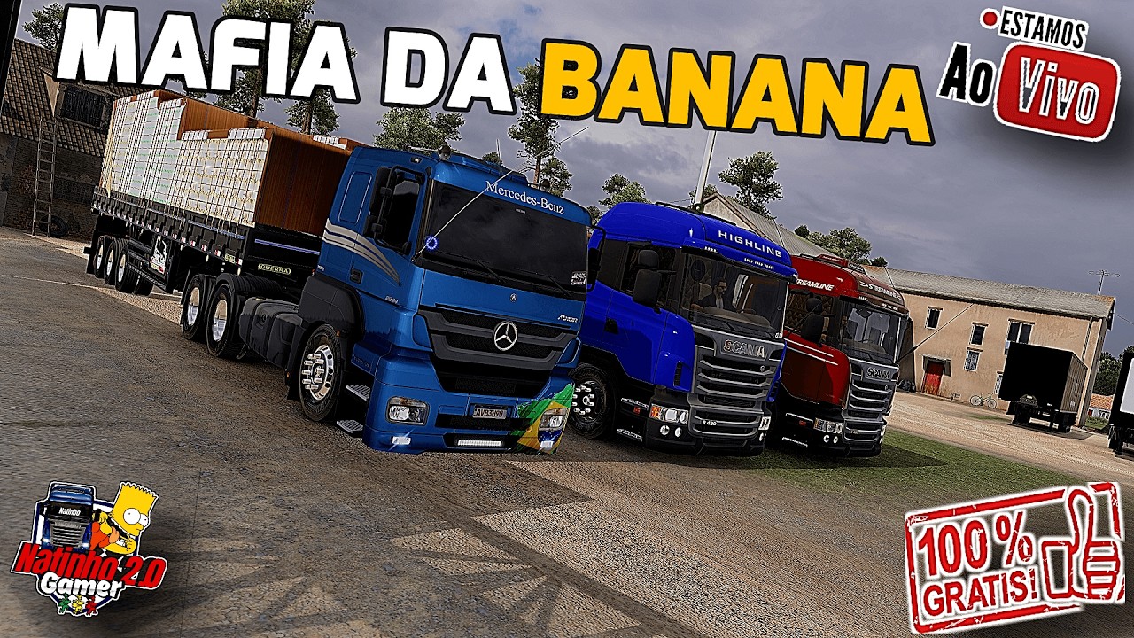 🟢COMBIOI DA MAFIA DA BANANA COM HORARIO ATRASADO  EURO TRUCK SIMULATOR 2 1.58