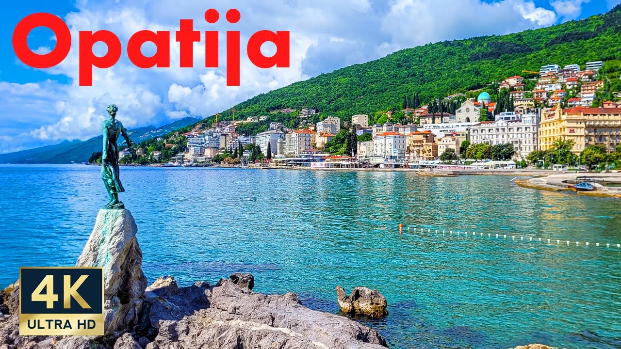 Opatija Croatia 🇭🇷 4K Istria Walking Tour Seaside Lungomare Promenade