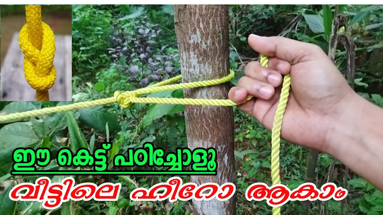 വീട്ടിലെ അഴ ഇനി ലൂസാകില്ല | knot | Figure 8 knot | How to tie clothesline #kayarkettukal #ropetrick
