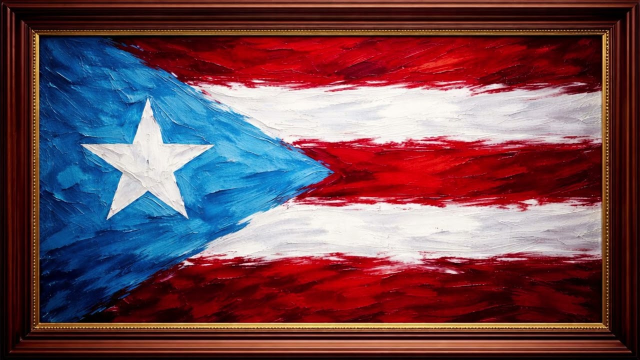 Puerto Rico Flag Abstract Art | Minimalist Painting for TV (2 Hours)